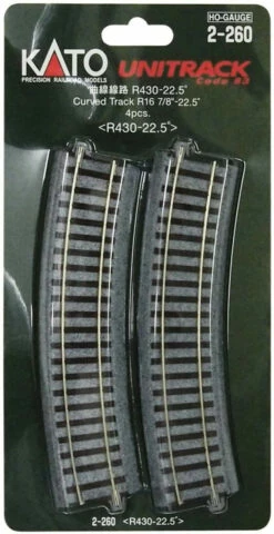 Kato HO Gauge Unitrack Curved Track R16 22.5 Degree 4pcs 2-260