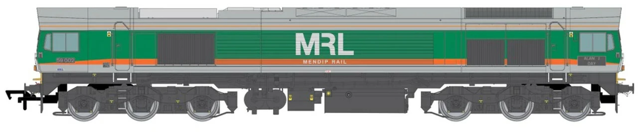 Dapol OO Gauge Class 59 002 MRL Green/Orange 'Alan J Day' - DCC Sound & SmokeFitted 4D-005-007SSM 1 Dapol OO Gauge Class 59 002 MRL Green/Orange 'Alan J Day' - DCC Sound & SmokeFitted 4D-005-007SSM