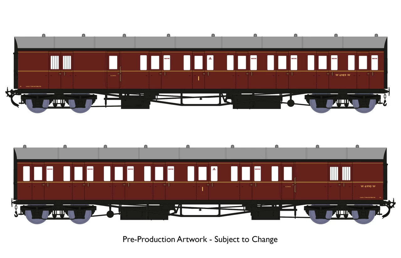 Rapido Trains OO Gauge GWR Dia E140 'B-Set' Twin Pack - BR Maroon (with Lining) 946005 1 Rapido Trains OO Gauge GWR Dia E140 'B-Set' Twin Pack - BR Maroon (with Lining) 946005