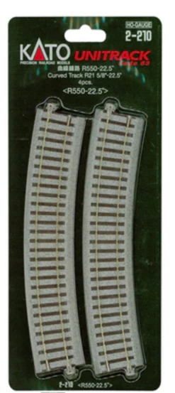 Kato HO Gauge Unitrack Curved Track R21 22.5 Degree 2-210