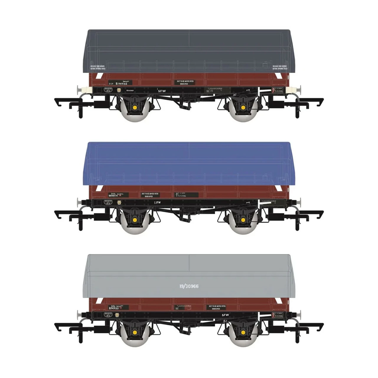 Accurascale OO Gauge BR Coil A/SFW Steel Wagon TOPS Bauxite - Pack E ACC1104