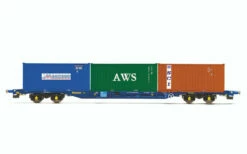 Hornby OO Gauge Touax, KFA Container Wagon With 3 X 20' Containers - R60131