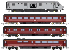 Dapol N Gauge DB Management Train 4pc 3 Coaches 1 DVT 82148 DCC Ready 2D-017-100
