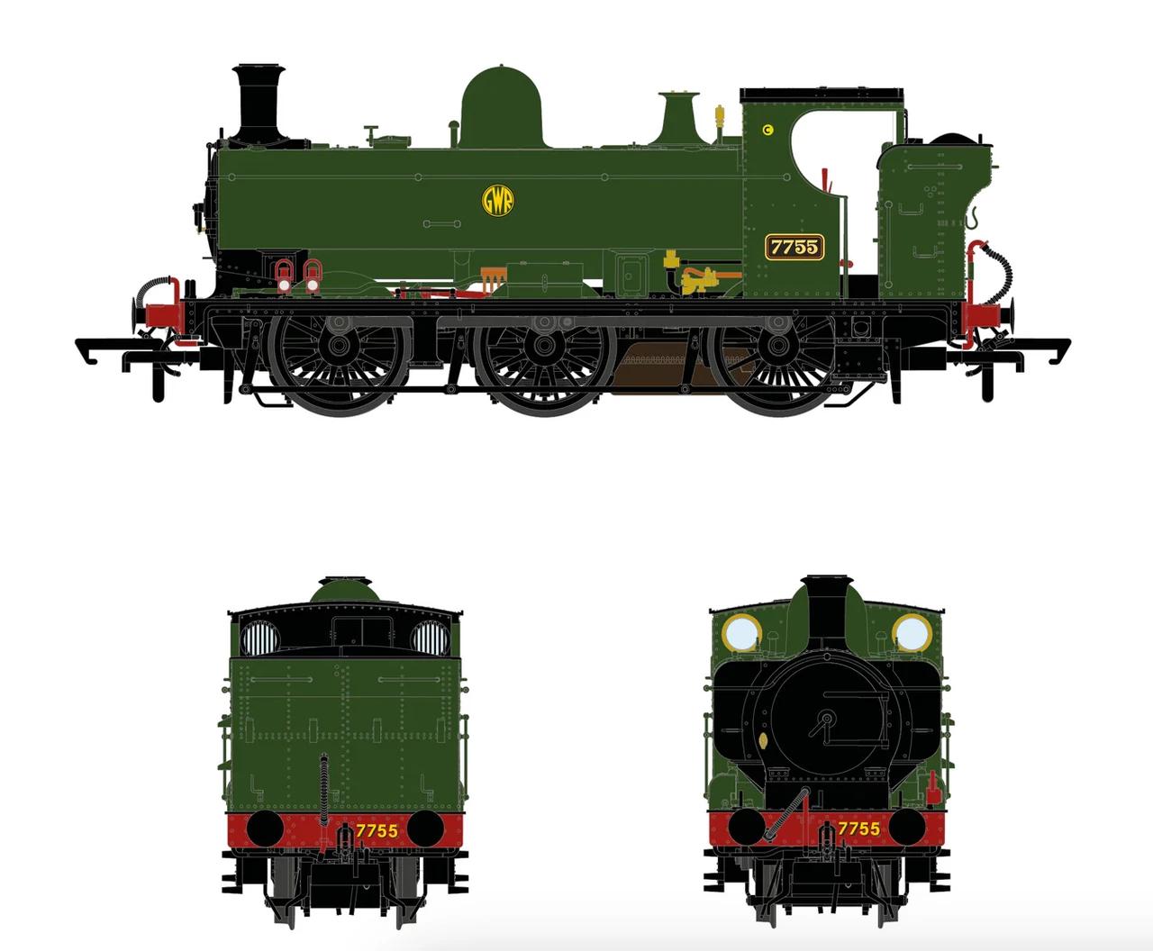 Accurascale OO 5700 Class - 7755 - Shirtbutton Green DCC Ready ACC2873 1 Accurascale OO 5700 Class - 7755 - Shirtbutton Green DCC Ready ACC2873