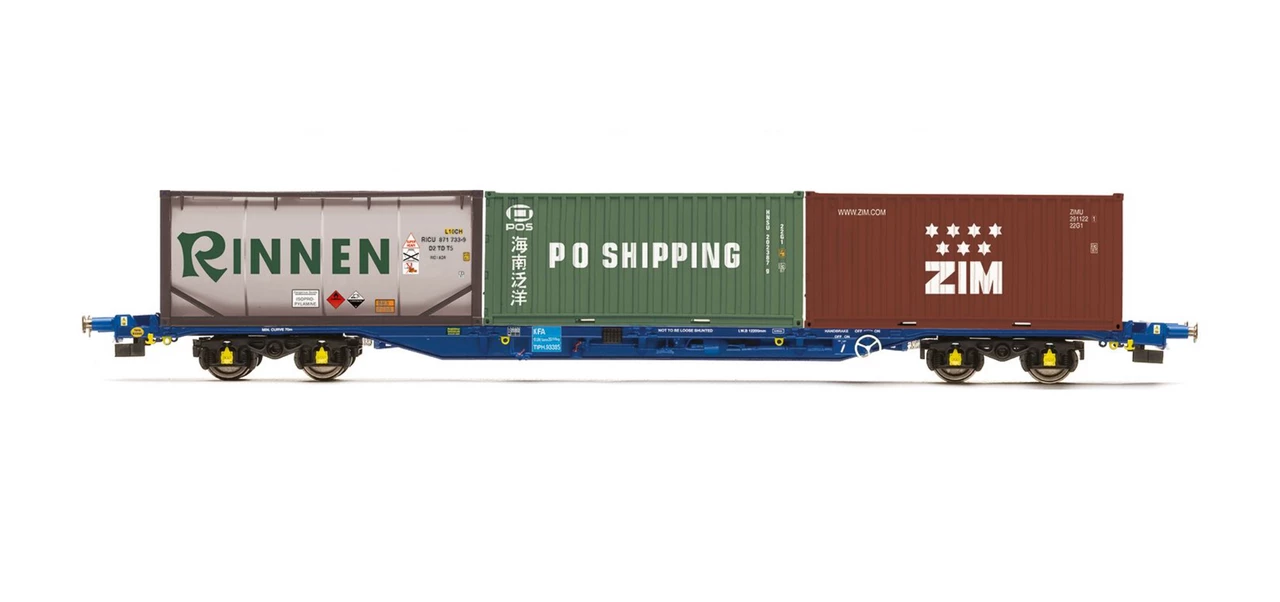 Hornby OO Gauge KFA Container Wagon With 2 X 20' Containers & 1 X 20' Tanktainer - Era 11 R60239 1 Hornby OO Gauge KFA Container Wagon With 2 X 20' Containers & 1 X 20' Tanktainer - Era 11 R60239