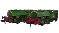 Rapido Trains OO Gauge Port Of Par Bagnall’s In Special Presentation Box Twin Pack - Lined Light Green (As Preserved) DCC Sound 958502