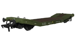 Rapido Trains OO Gauge 25t Lowmac ZVV Wagon MOD Green W/Elephant Markings Model Railway Wagon 929009