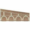 Hornby OO Gauge Mid Stepped Arched Retaining Walls X2 Model Building(Red Brick) R7386