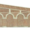 Hornby OO Gauge High Stepped Arched Retaining Walls X 2 (Red Brick) R7374