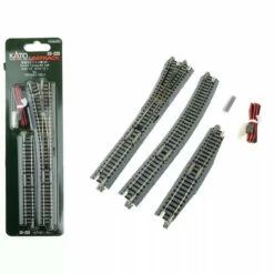 Kato (Japan) N Gauge Unitrack (EP481-15L) Left Hand Electric Turnout 15 Degree 20-220