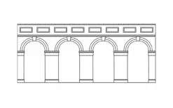 Hornby OO Gauge Mid Level Arched Retaining Walls X2 (Engineers Blue Brick) R7385 -Model Sales Shop r7385 1 92374.1688563920