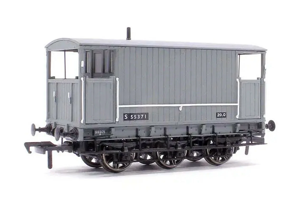 Rapido Trains OO Gauge SECR 6 Wheel Brake Van No.S55371 - BR Freight Grey Model Railway Wagon 931009 1 Rapido Trains OO Gauge SECR 6 Wheel Brake Van No.S55371 - BR Freight Grey Model Railway Wagon 931009